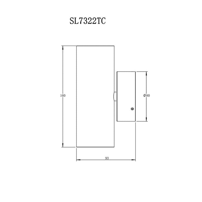 Buy Up / Down Wall Lights Australia BONDI Up / Down Wall Light W60mm 316 Stainless Steel 3CCT - SL7322TC/SLS