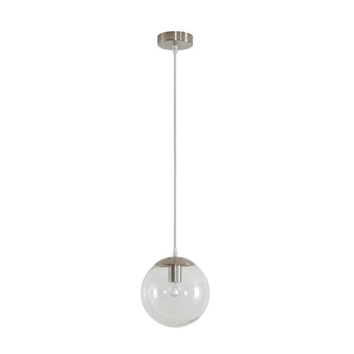Buy Pendant Lights Australia Bubble Pendant Light W200mm Satin Chrome Clear Glass - 31453