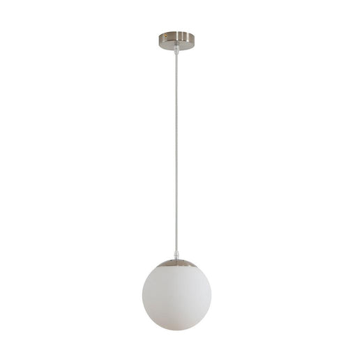 Buy Pendant Lights Australia Bubble Pendant Light W200mm Satin Chrome Opal Glass - 31460