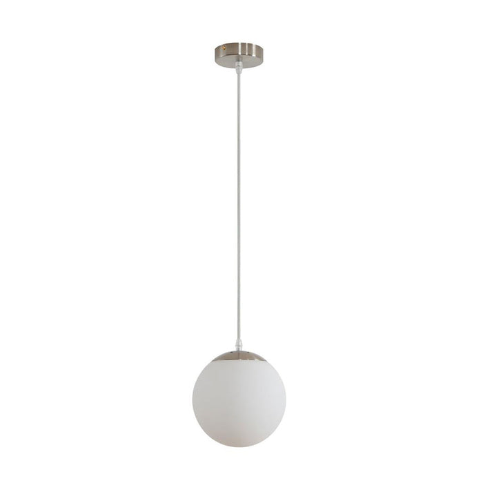 Buy Pendant Lights Australia Bubble Pendant Light W200mm Satin Chrome Opal Glass - 31460