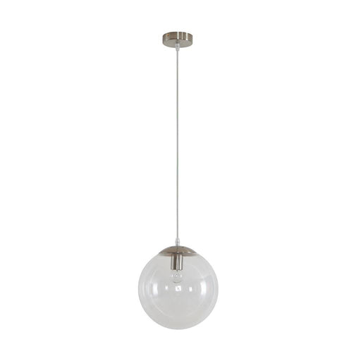 Buy Pendant Lights Australia Bubble Pendant Light W250mm Satin Chrome Clear Glass - 31467
