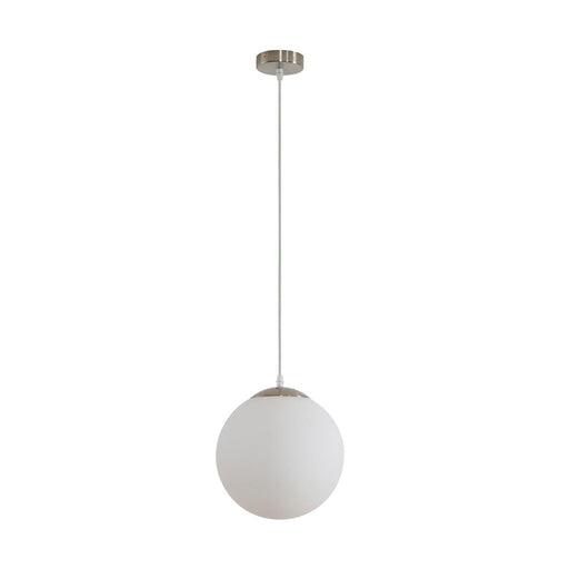 Buy Pendant Lights Australia Bubble Pendant Light W250mm Satin Chrome Opal Glass - 31474