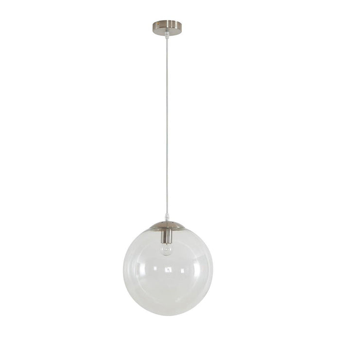 Buy Pendant Lights Australia Bubble Pendant Light W300mm Satin Chrome Clear Glass - 31481
