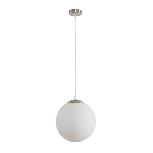 Buy Pendant Lights Australia Bubble Pendant Light W300mm Satin Chrome Opal Glass - 31488