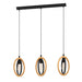 Buy Pendant Lights Australia BASILDON Pendant 3 Lights W160mm Black / Brown Steel - 43462N