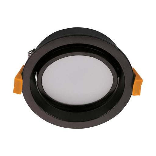 Buy Recessed LED Downlights Australia Deco Round Recessed LED Tilt Downlight 13W Black Aluminium 3CCT - 21045