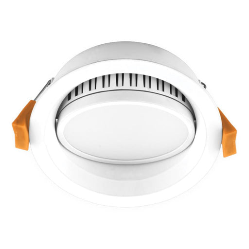 Buy Recessed LED Downlights Australia Deco Tilt Round Recessed LED Downlight 13W White Aluminium 3CCT / DALI - 21667