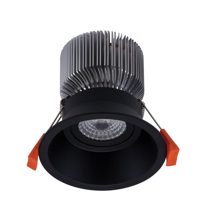 Buy Recessed Downlights Australia Deep Round LED Downlight 13W Black Aluminium 5000K - 20619