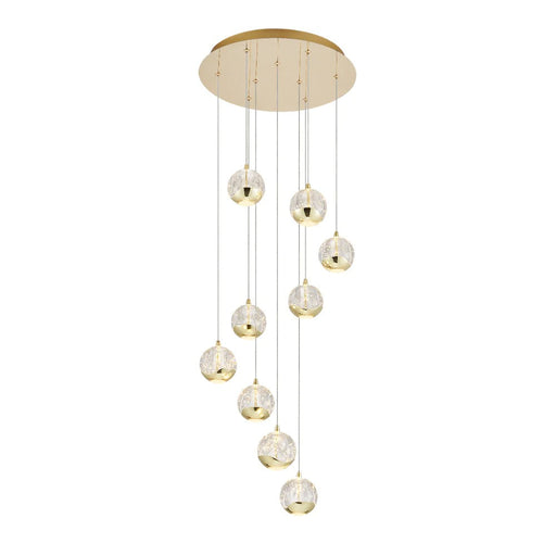 Buy Cluster Pendants Australia SEGOVIA Cluster Pendant 9 Lights Gold 3000K - SEGOVIA PE9-GD