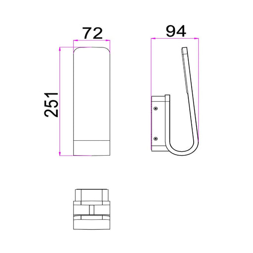 Buy Exterior Wall Lights Australia HAK Exterior Hook Wall Light White 3CCT - HAK2