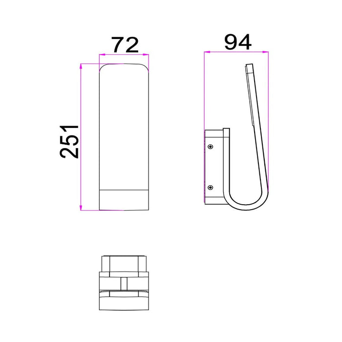 Buy Exterior Wall Lights Australia HAK Exterior Hook Wall Light White 3CCT - HAK2
