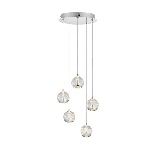 Buy Cluster Pendants Australia SEGOVIA Cluster Pendant 5 Lights Chrome 3000K - SEGOVIA PE5-CH