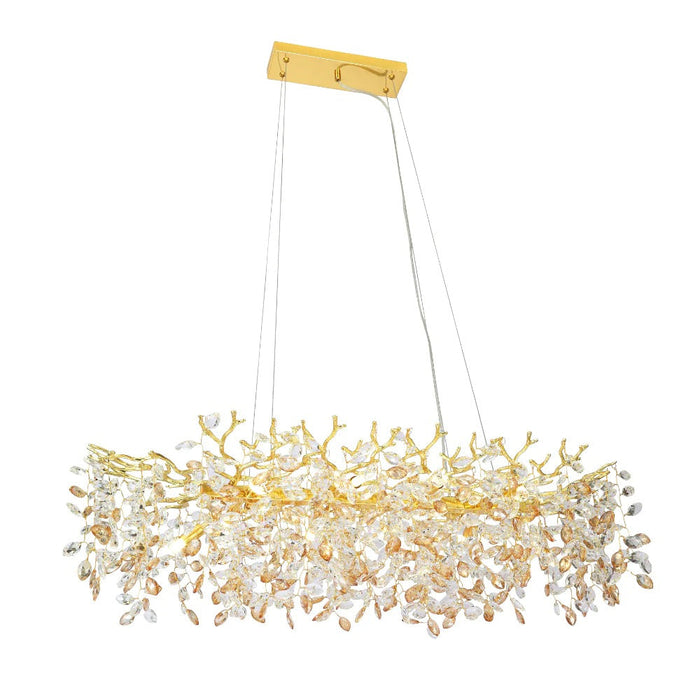 Buy Pendant Lights Australia MOLENA Rectangular Pendant 10 Lights Gold Amber - MOLENA PE10RE-GD