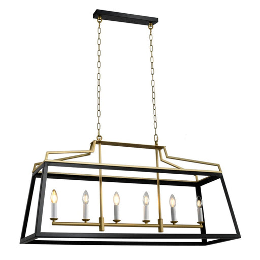 Buy Island Pendant Lights Australia MONTEAL Island Pendant 6 Lights Antique Gold & Black - MONTEAL PE6-AGBK