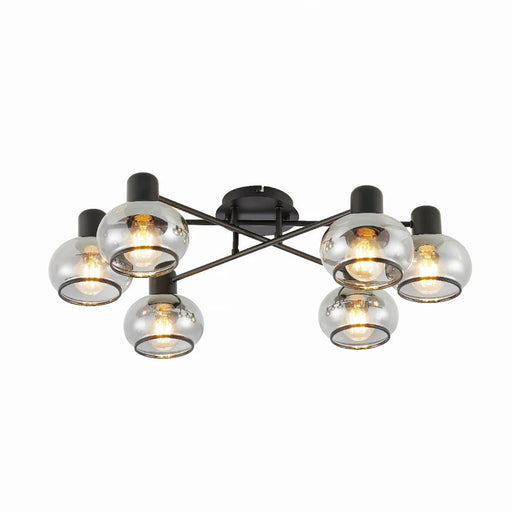 Buy Semi-Flush Mount Lights Australia MARBELL Semi-Flush Mount 6 Lights Black Smoke - MARBELL CTC6BKSM