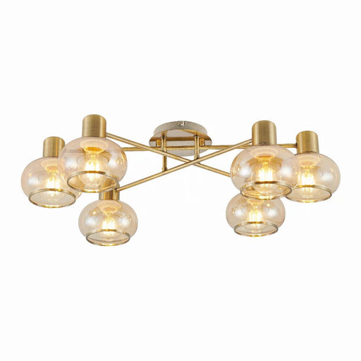 Buy Semi-Flush Mount Lights Australia MARBELL Semi-Flush Mount 6 Lights Antique Brass - MARBELL CTC6ABAM