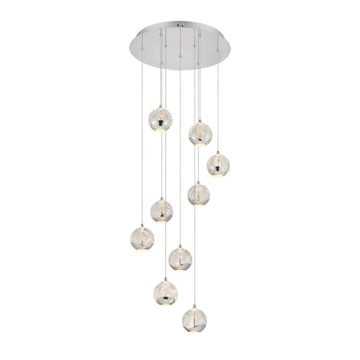 Buy Cluster Pendants Australia SEGOVIA Cluster Pendant 9 Lights Chrome 3000K - SEGOVIA PE9-CH