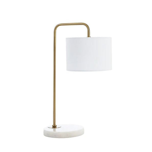 Buy Table Lamps Australia Ingrid Table Lamp White Fabric Antique Gold Metal - INGRID TL-GDWH