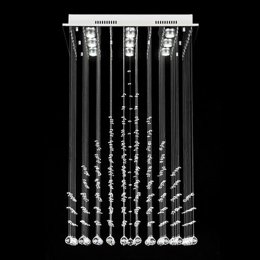 Buy Ceiling Crystals Australia Everest Ceiling Crystal 9 Lights W600mm Chrome 5000K - 35006