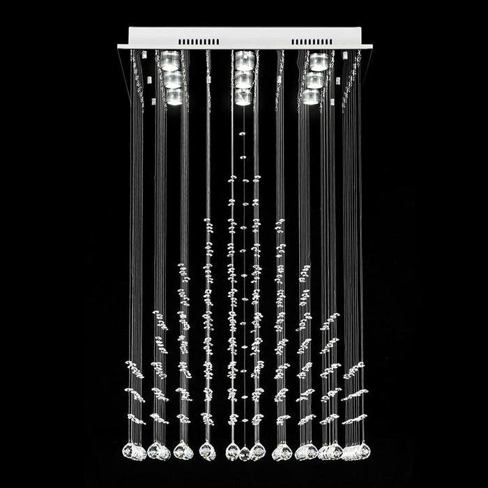 Buy Ceiling Crystals Australia Everest Ceiling Crystal 9 Lights W600mm Chrome 5000K - 35006
