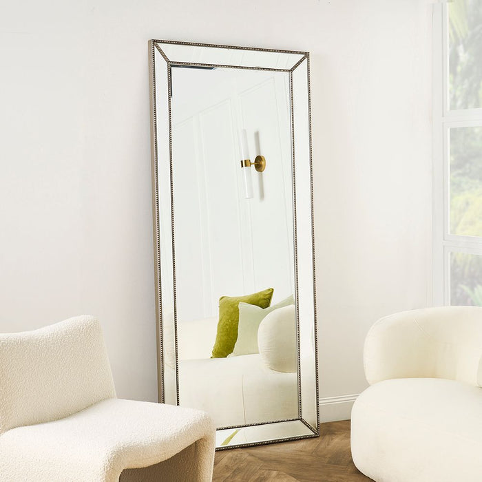 Zeta Floor Mirror Antique Silver - 40303