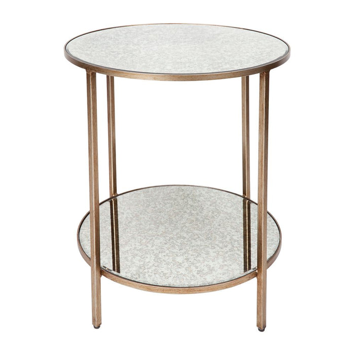Cocktail Mirrored Side Table Antique Gold - 32190