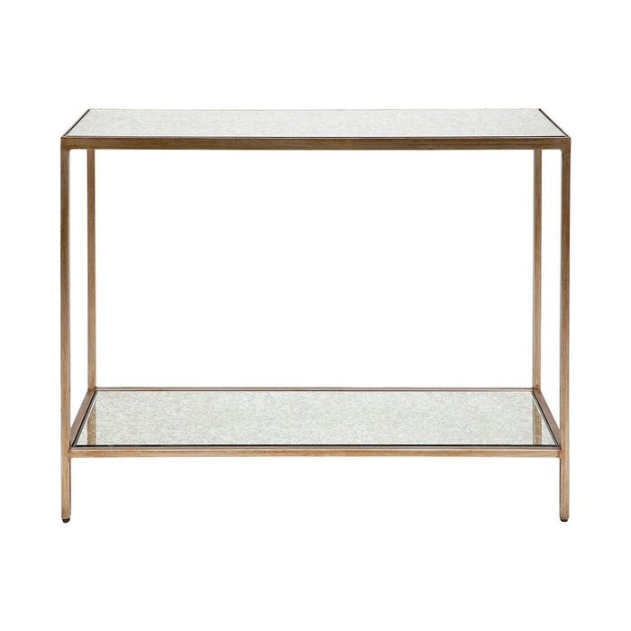 Cocktail Mirrored Small Console Table Antique Gold - 32216