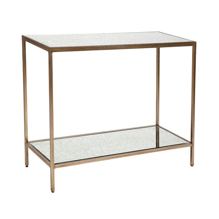 Cocktail Mirrored Small Console Table Antique Gold - 32216