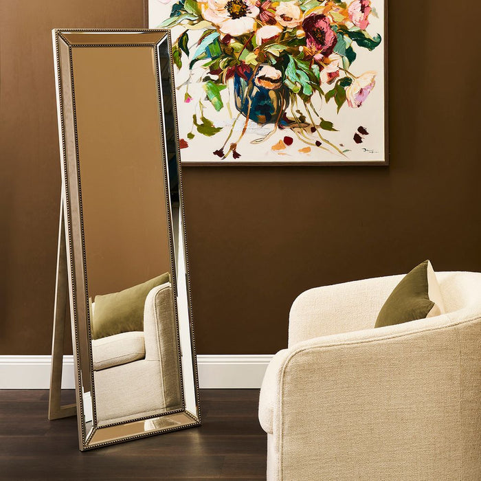 Zeta Cheval Floor Mirror Antique Silver - 40149