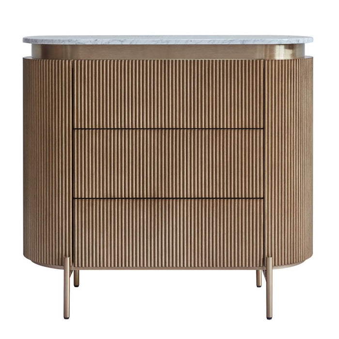 Demarco 3 Drawer Chest White & Antique Gold - 33294