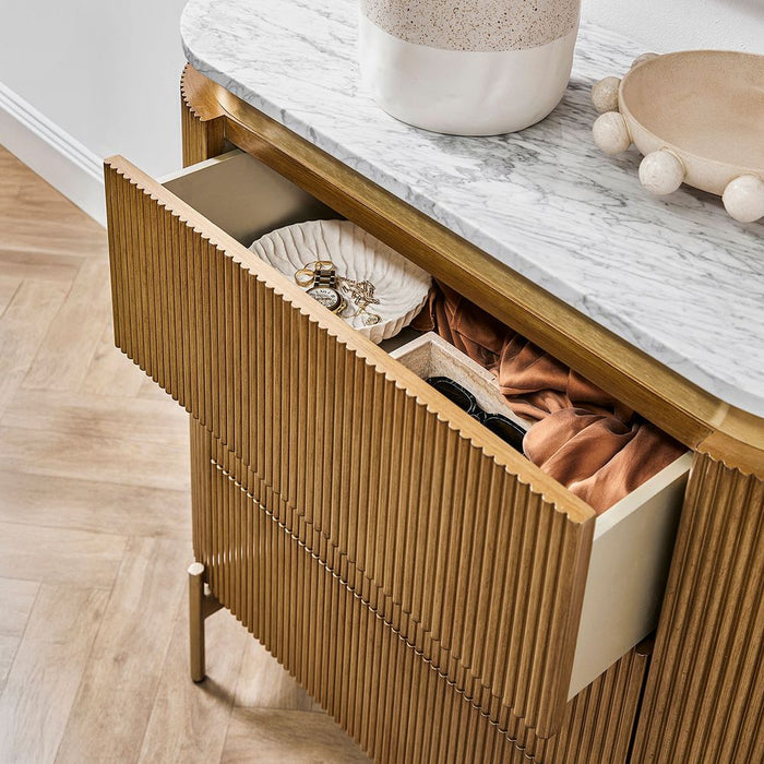 Demarco 3 Drawer Chest White & Antique Gold - 33294