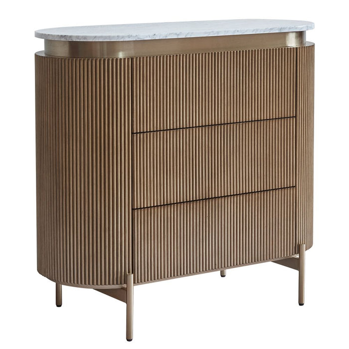 Demarco 3 Drawer Chest White & Antique Gold - 33294