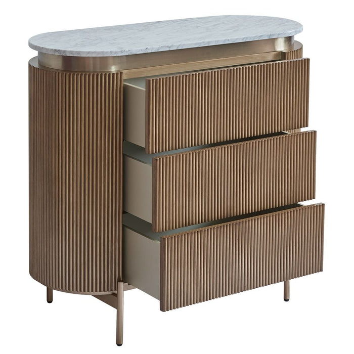 Demarco 3 Drawer Chest White & Antique Gold - 33294