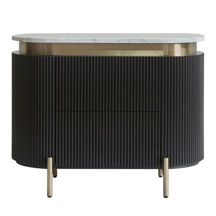 Demarco Bedside Table White & Black - 33262