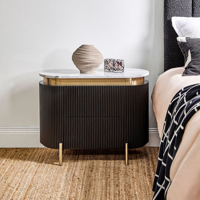 Demarco Bedside Table White & Black - 33262