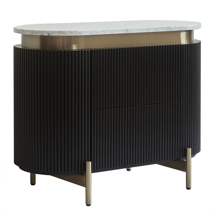 Demarco Bedside Table White & Black - 33262