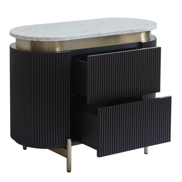 Demarco Bedside Table White & Black - 33262