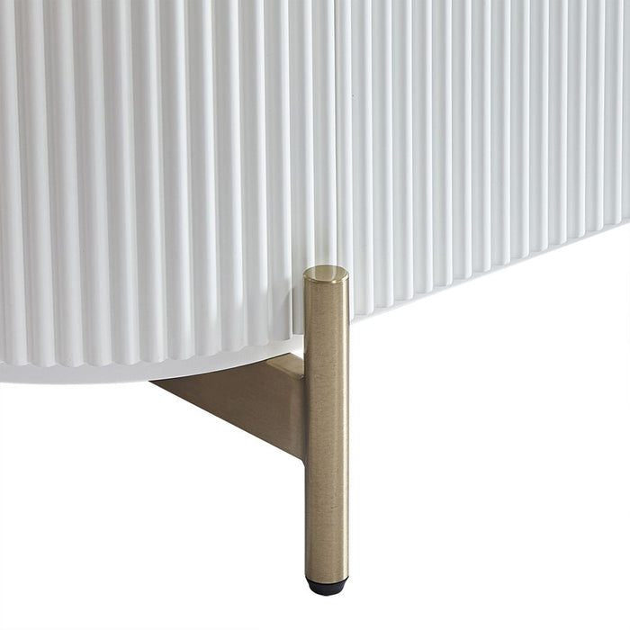 Demarco Bedside Table White & Gold - 33260