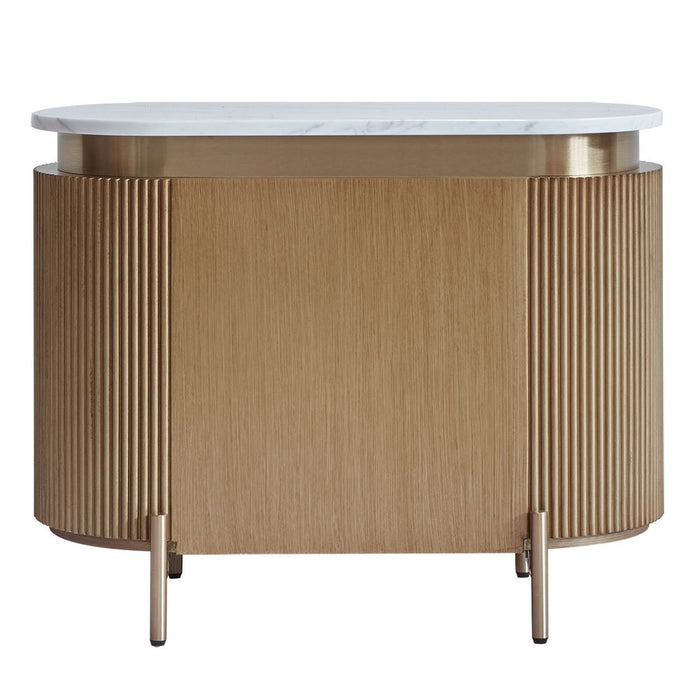 Demarco Bedside Table White & Antique Gold - 33249
