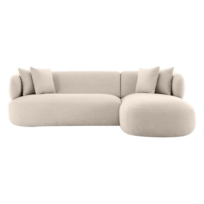 Greenwich Polyester 3 Seater Sofa With Right Chaise Natural Chenille - B33509