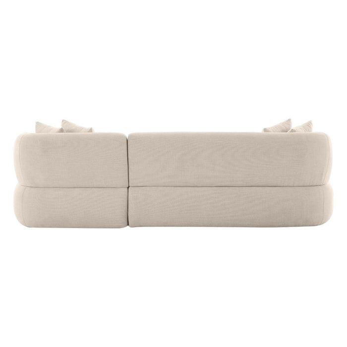 Greenwich Polyester 3 Seater Sofa With Right Chaise Natural Chenille - B33509