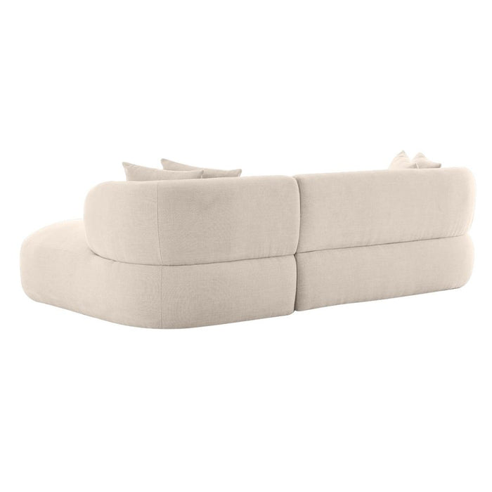 Greenwich Polyester 3 Seater Sofa With Right Chaise Natural Chenille - B33509