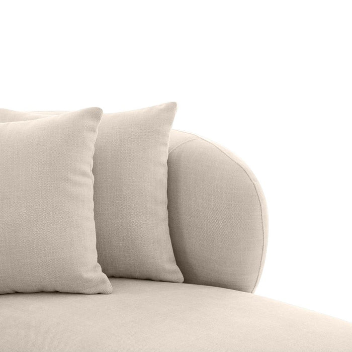 Greenwich Polyester 3 Seater Sofa With Right Chaise Natural Chenille - B33509