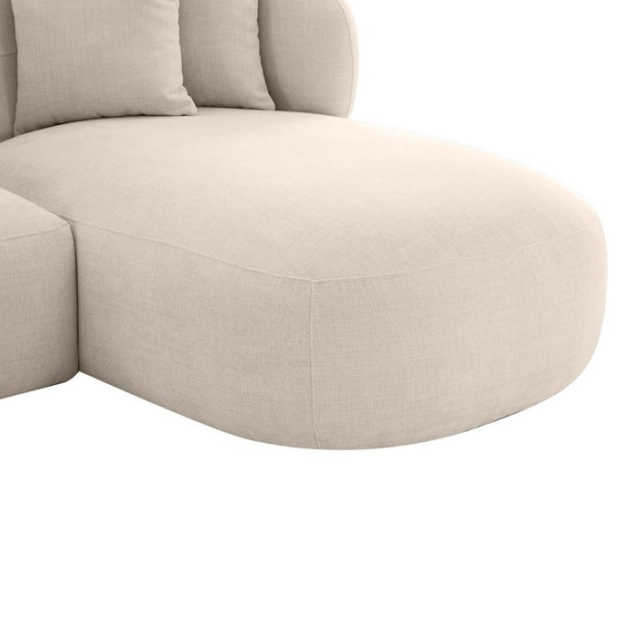 Greenwich Polyester 3 Seater Sofa With Right Chaise Natural Chenille - B33509