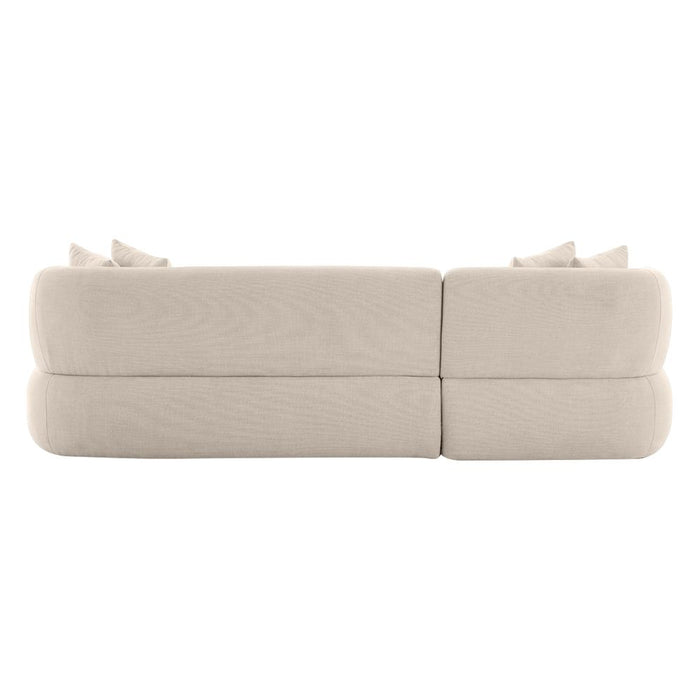Greenwich Polyester 3 Seater Sofa With Left Chaise Natural Chenille - B33506