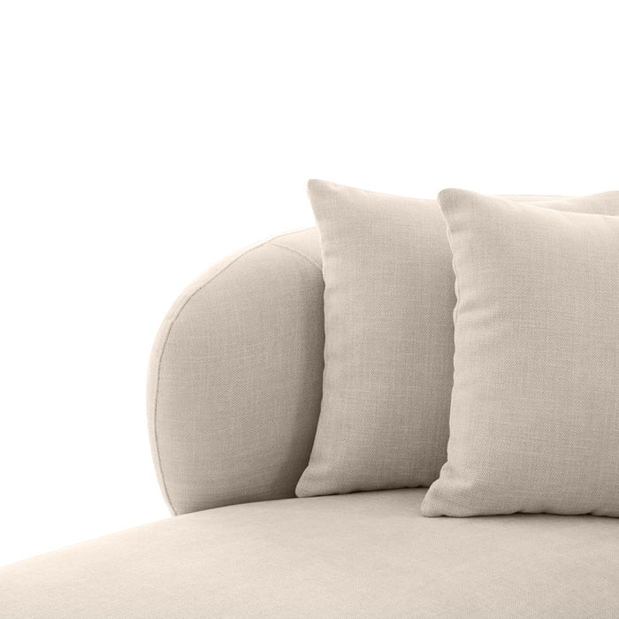 Greenwich Polyester 3 Seater Sofa With Left Chaise Natural Chenille - B33506