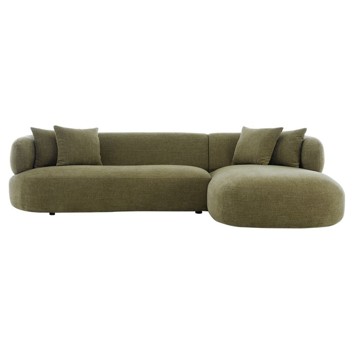 Greenwich 3 Seater Sofa With Right Chaise Sage Chenille - B33510