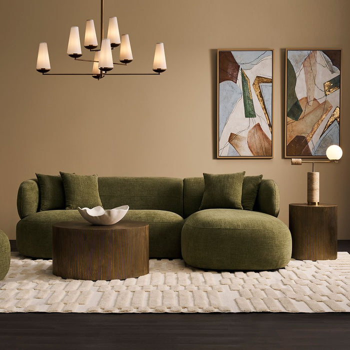 Greenwich 3 Seater Sofa With Right Chaise Sage Chenille - B33510