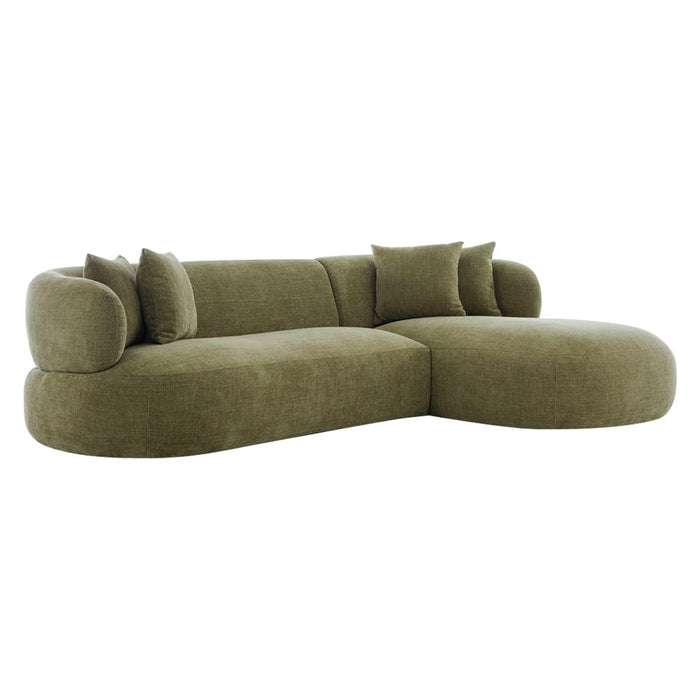Greenwich 3 Seater Sofa With Right Chaise Sage Chenille - B33510