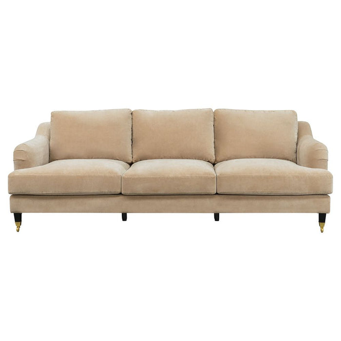 Aerin 3 Seater Sofa Taupe & Brass - 33082